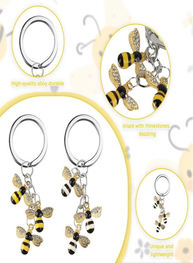 Xorim Bee Keychain 4 PCS, Bees Key Chain Cute, Bee Key Chains for Sister, Women, Dad, Friends, Girls & Teens, Thanksgiving Christmas Birthday Gifts - Image 5
